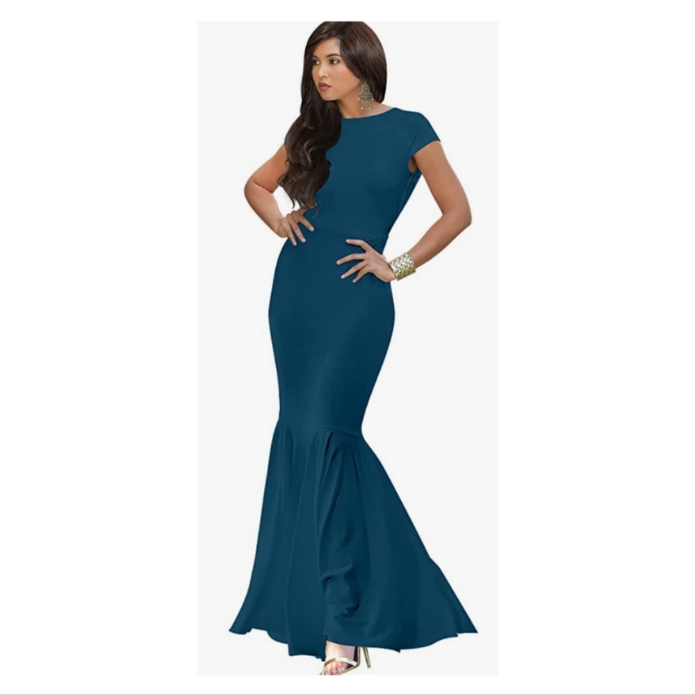 Koh Koh Teal Maxi Dress size S